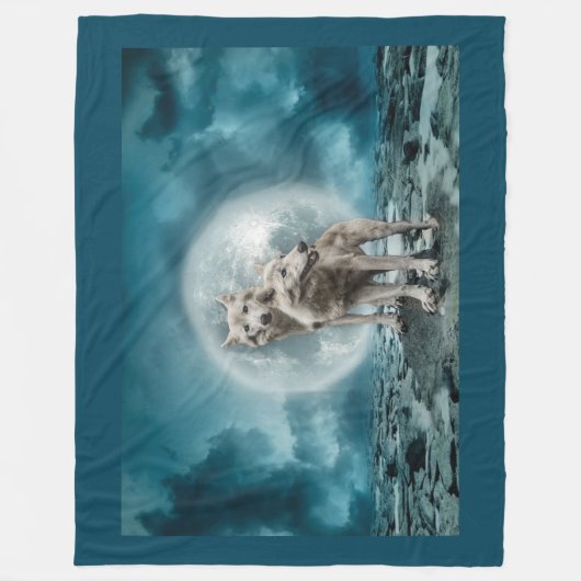 Wölfe Fleecedecke (Vorderseite)