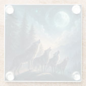 Wölfe Glasuntersetzer (Rückseite)