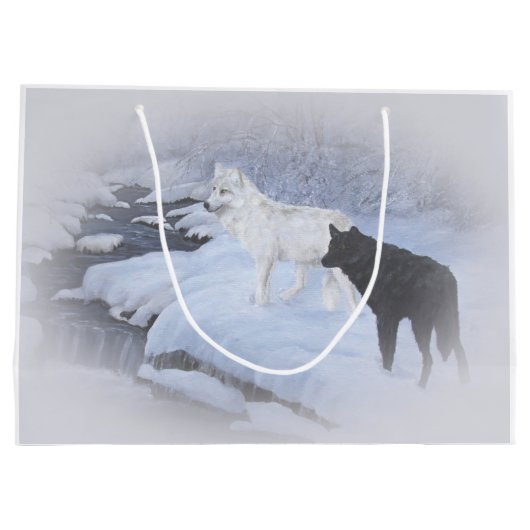 Wölfe Große Geschenktüte (Rückseite)