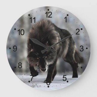 Wölfe Große Wanduhr