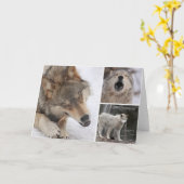 Wölfe - Grußkarte - Leere Innenseite Karte (Gelbe Blume)