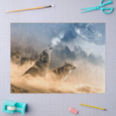 Wölfe heulen am Mond Seidenpapier (Basteln)