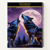 Wölfe heulen am Mondlicht Notizblock (Rückseite)