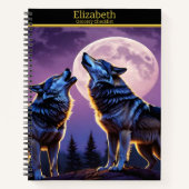 Wölfe heulen am Mondlicht Notizblock (Vorderseite)