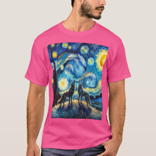 Wölfe heulen am Sternenmond T-Shirt