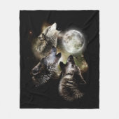 Wölfe heulen Vollmond Fleecedecke (Vorderseite)