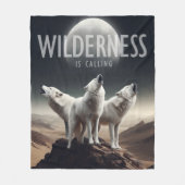 Wölfe Howling bei Vollmond Wilderness ruft Fleecedecke (Vorderseite)