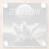 Wölfe Howling bei Vollmond Wilderness ruft Glasuntersetzer (Rückseite)