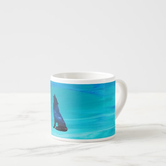 Wölfe, Hündhund in doppelter Exposition Espressotasse (Vorderseite Rechts)