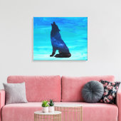 Wölfe, Hündhund in doppelter Exposition Leinwanddruck (Insitu (Wohnzimmer))