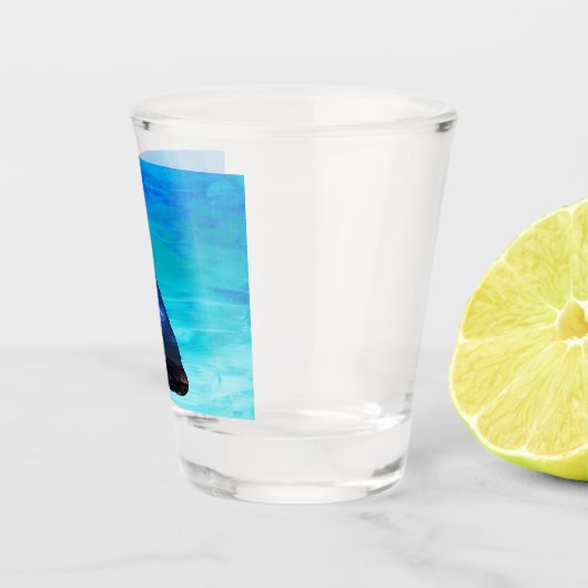 Wölfe, Hündhund in doppelter Exposition Schnapsglas (Rechts)