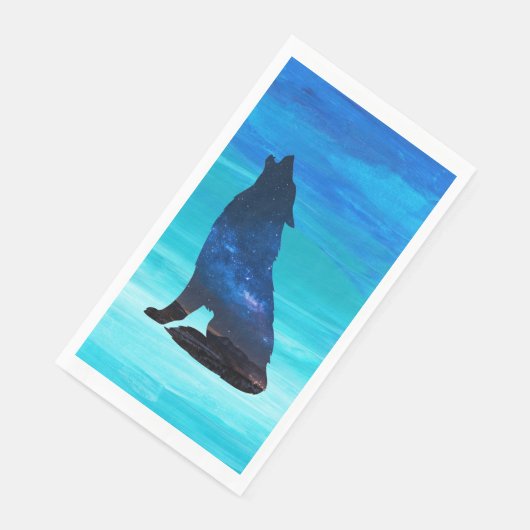 Wölfe, Hündhund in doppelter Exposition Serviette (Ecke)