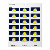 Wölfe im Mondlicht, glückliches Halloween Adressaufkleber (Vorne)