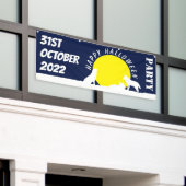 Wölfe im Mondlicht, glückliches Halloween-Banner Banner (Äußeres Gebäude)