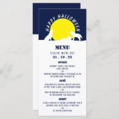 Wölfe im Mondlicht, glückliches Halloween Menükarte (Vorne/Hinten)