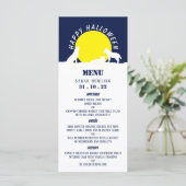 Wölfe im Mondlicht, glückliches Halloween Menükarte (Stehend Vorderseite)