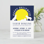 Wölfe im Mondlicht, Halloween-Party Einladung (Stehend Vorderseite)