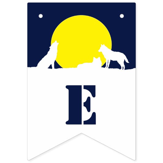 Wölfe im Mondlicht, Jedermann Howl! Jagd Wimpelkette (Zweite Fahne)