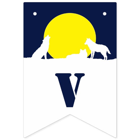 Wölfe im Mondlicht, Jedermann Howl! Jagd Wimpelkette (Dritte Fahne)