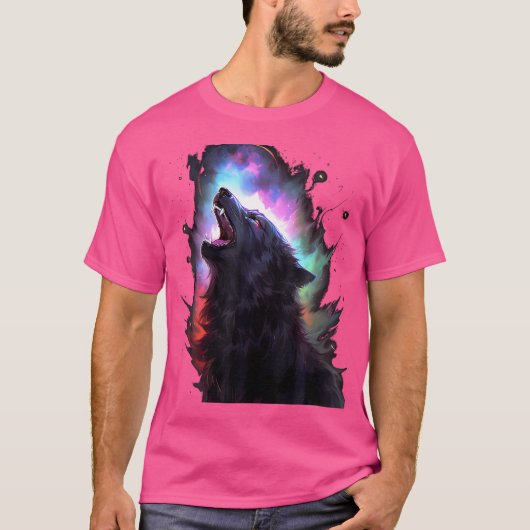 Wölfe im Mondwolf Wildtier T-Shirt (Vorderseite)