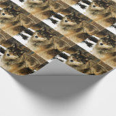 Wölfe im Schnee Geschenkpapier (Ecke)