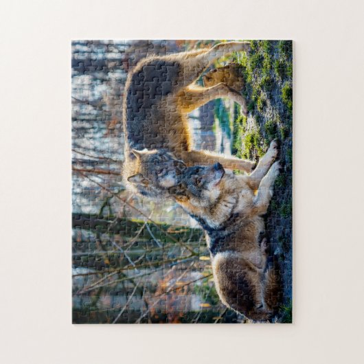 Wölfe im Wald, Jigsaw Puzzle (Vertikal)