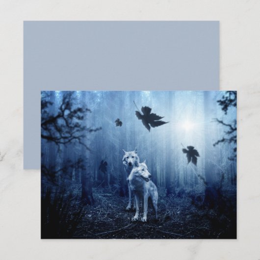 Wölfe im Wald Postkarte (Vorne/Hinten)