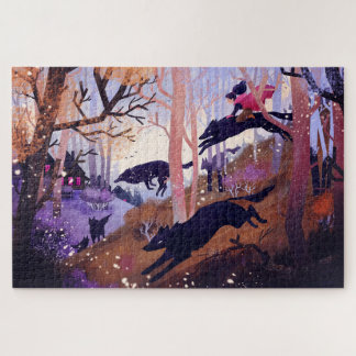 Wölfe im Wald Puzzle