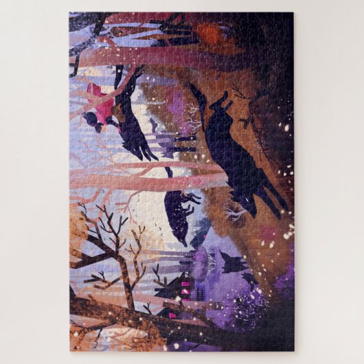 Wölfe im Wald Puzzle (Vertikal)