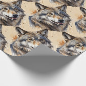 Wölfe im Wasserfarbenstil Tierart Art Geschenkpapier (Ecke)