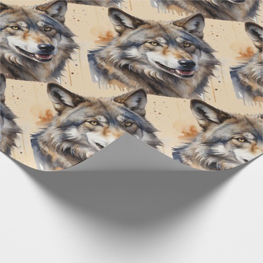 Wölfe im Wasserfarbenstil Tierart Art Geschenkpapier (Ecke)