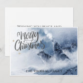 Wölfe im Weihnachtsschnee Feiertagskarte (Vorne/Hinten)