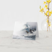 Wölfe im Winter Grußkarten-Leere Karte (Gelbe Blume)