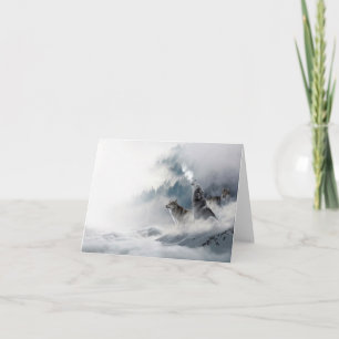 Wölfe im Winter Grußkarten-Leere Karte
