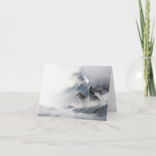 Wölfe im Winter Grußkarten-Leere Karte (Vorderseite)