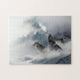 Wölfe im Winter Snow-Jigsaw-Puzzle Puzzle