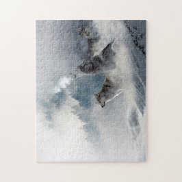 Wölfe im Winter Snow-Jigsaw-Puzzle Puzzle