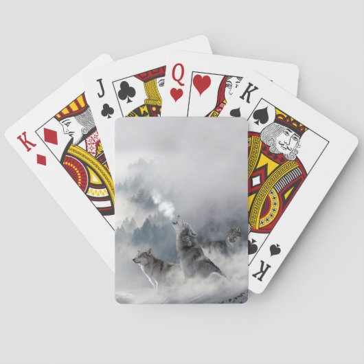Wölfe im Winterschnee spielen Karten Spielkarten (Rückseite)