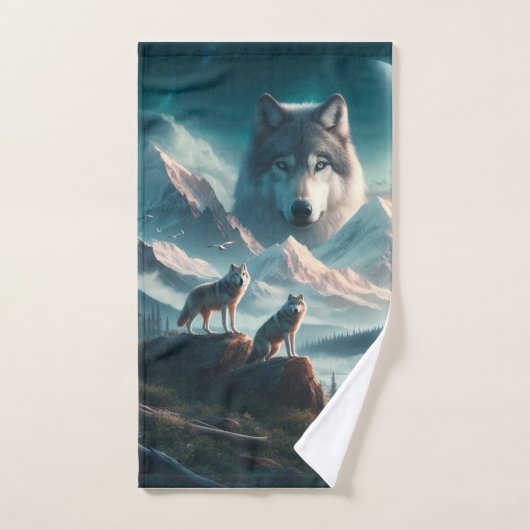 Wölfe in Dawn Wildlife Badhandtuch Set (Handtuch)