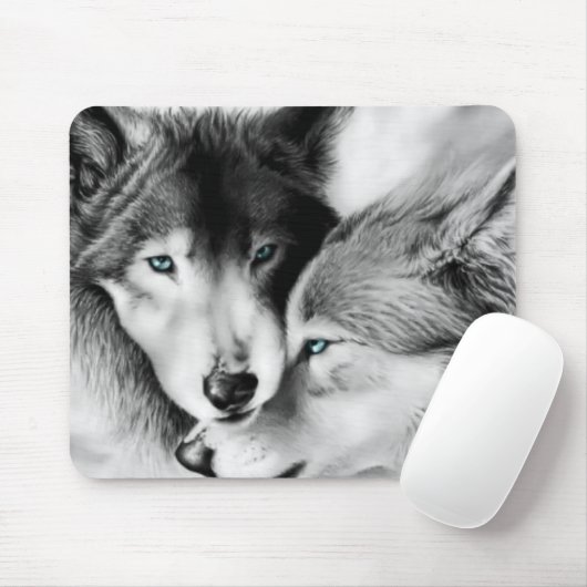 Wölfe in der Liebe Mousepad (Mit Mouse)