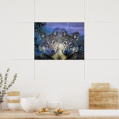 Wölfe in der Nacht Poster (Küche)