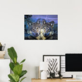 Wölfe in der Nacht Poster (Heimbüro)