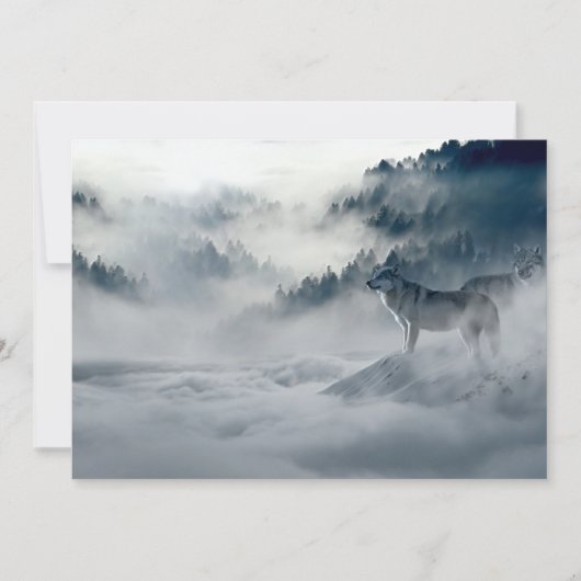 Wölfe in der schneebedeckten Winterlandschaft (Vorderseite)