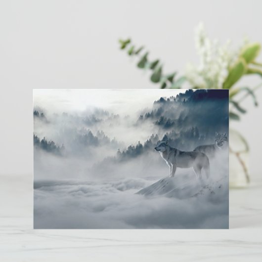 Wölfe in der schneebedeckten Winterlandschaft (Stehend Vorderseite)