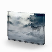 Wölfe in der schneebedeckten Winterlandschaft Fotoblock (Rechts)