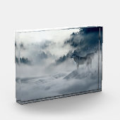 Wölfe in der schneebedeckten Winterlandschaft Fotoblock (Links)