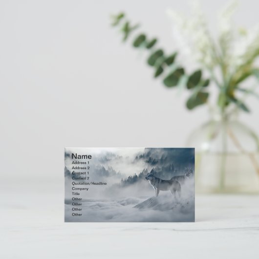 Wölfe in der schneebedeckten Winterlandschaft Visitenkarte (Stehend Vorderseite)