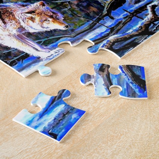 Wölfe in der Schneebemalung Puzzle (Seite)
