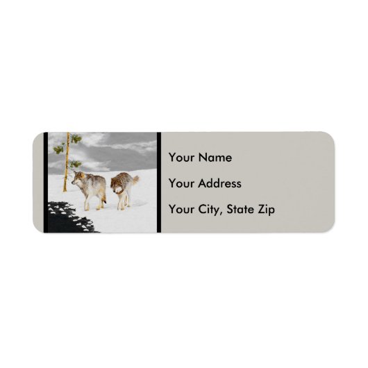 Wölfe in der Schneemalerei - Original Wildlife Art (Vorne)