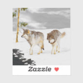 Wölfe in der Schneemalerei - Original Wildlife Art Aufkleber (Blatt)